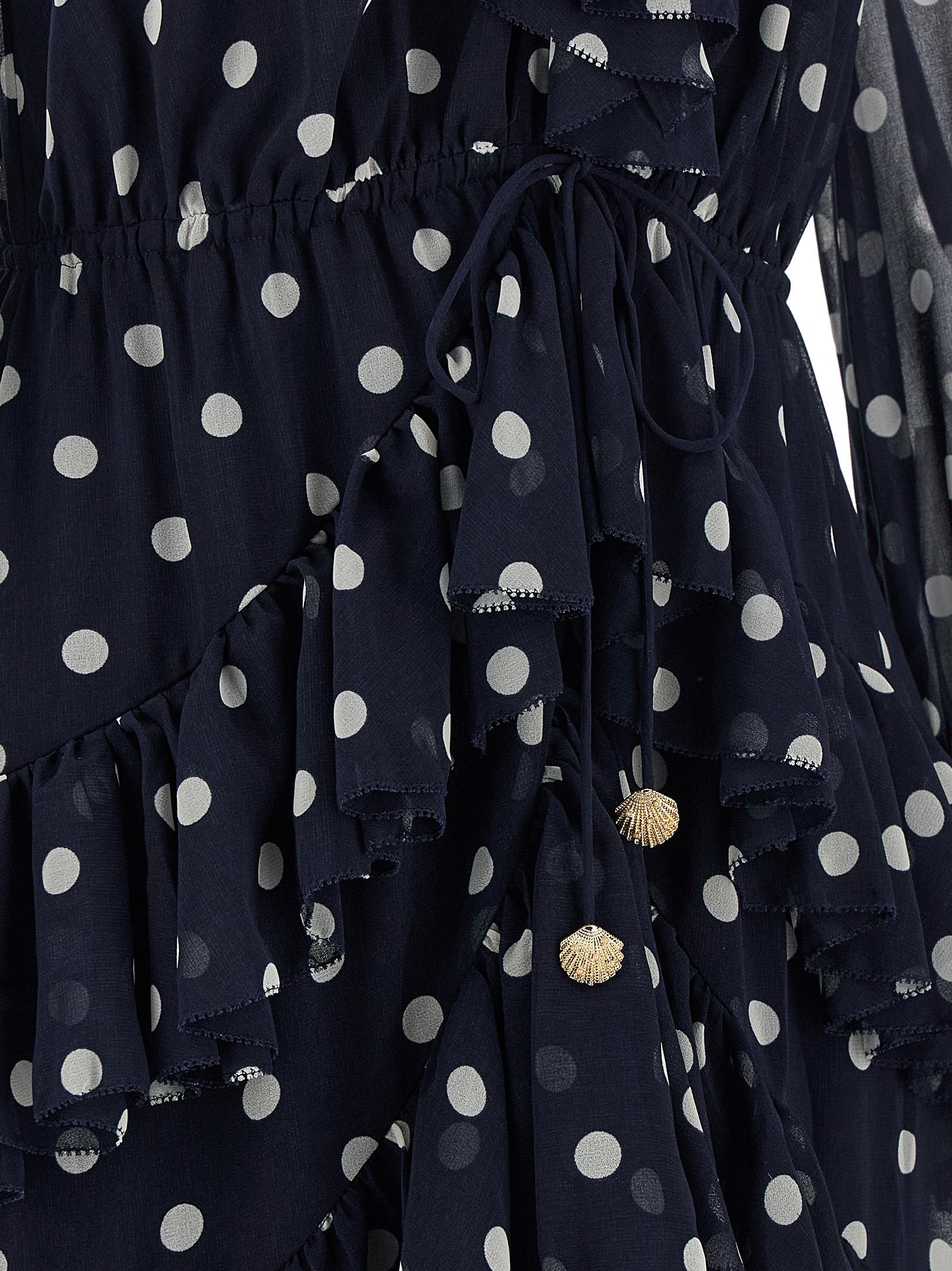 Self Portrait 'Polka Dot Georgette Ruffle Maxi' Dress