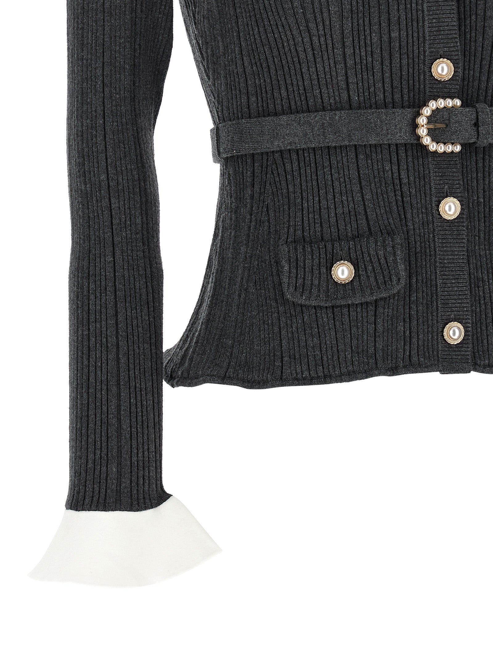 Self Portrait Ribbed Cardigan