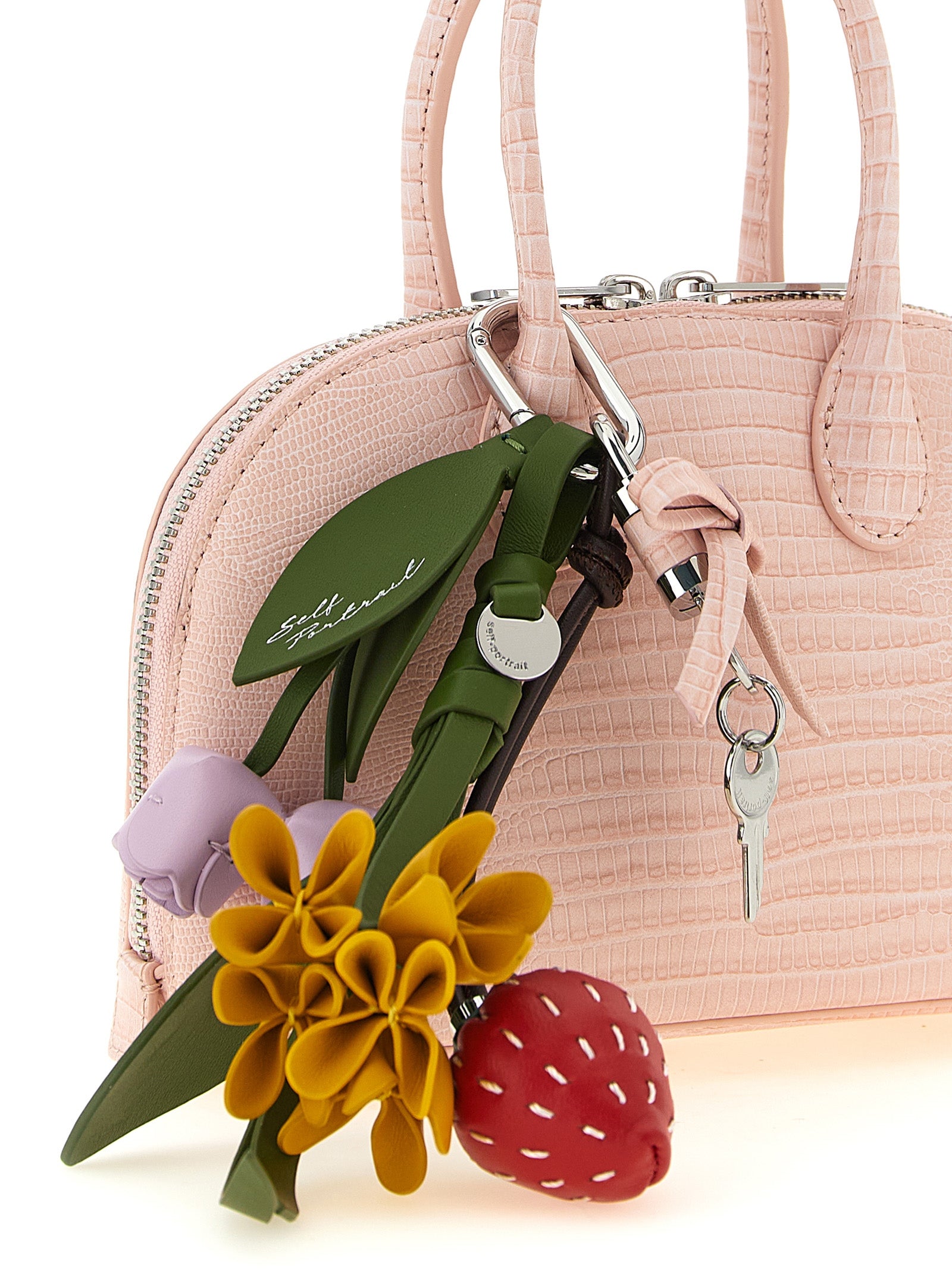 Self Portrait Embossed Leather Handbag