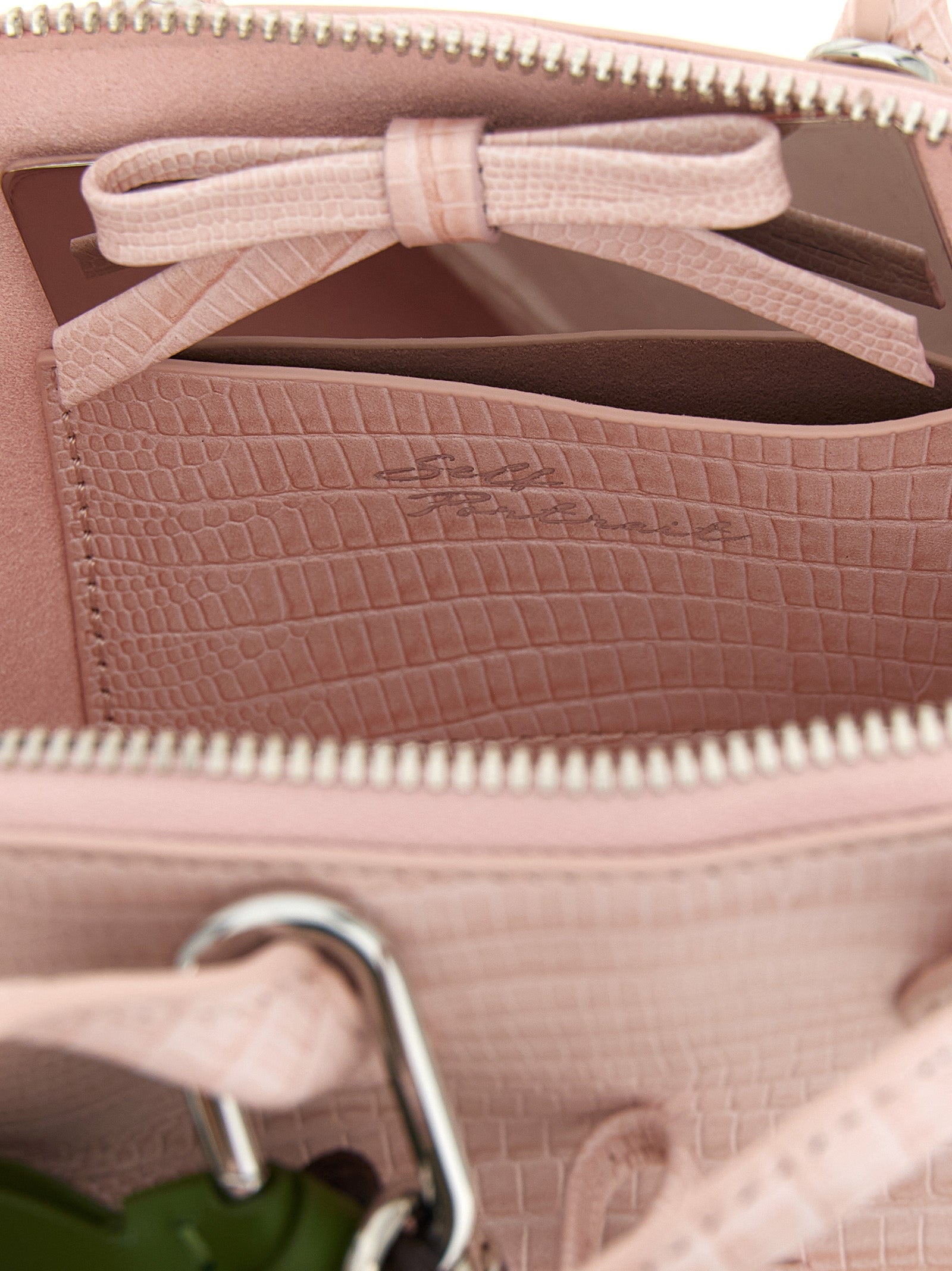 Self Portrait Embossed Leather Handbag