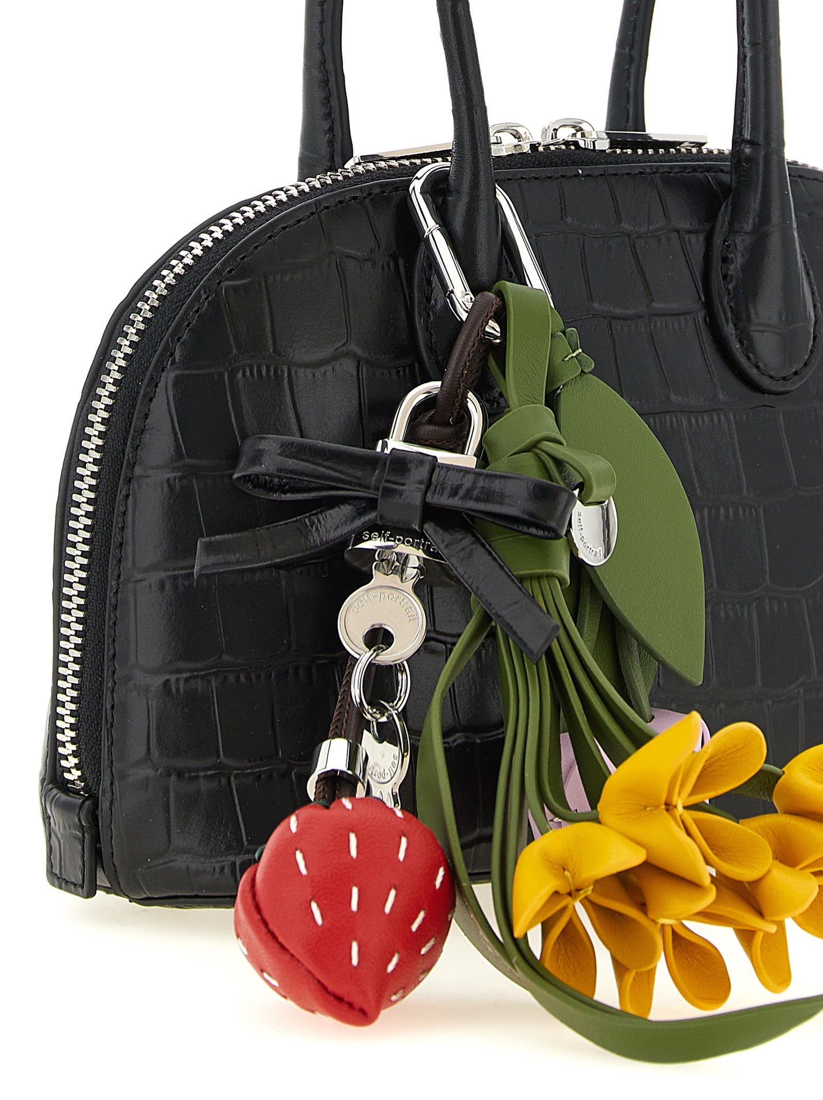 Self Portrait 'Croc Leather Mini Toast' Handbag