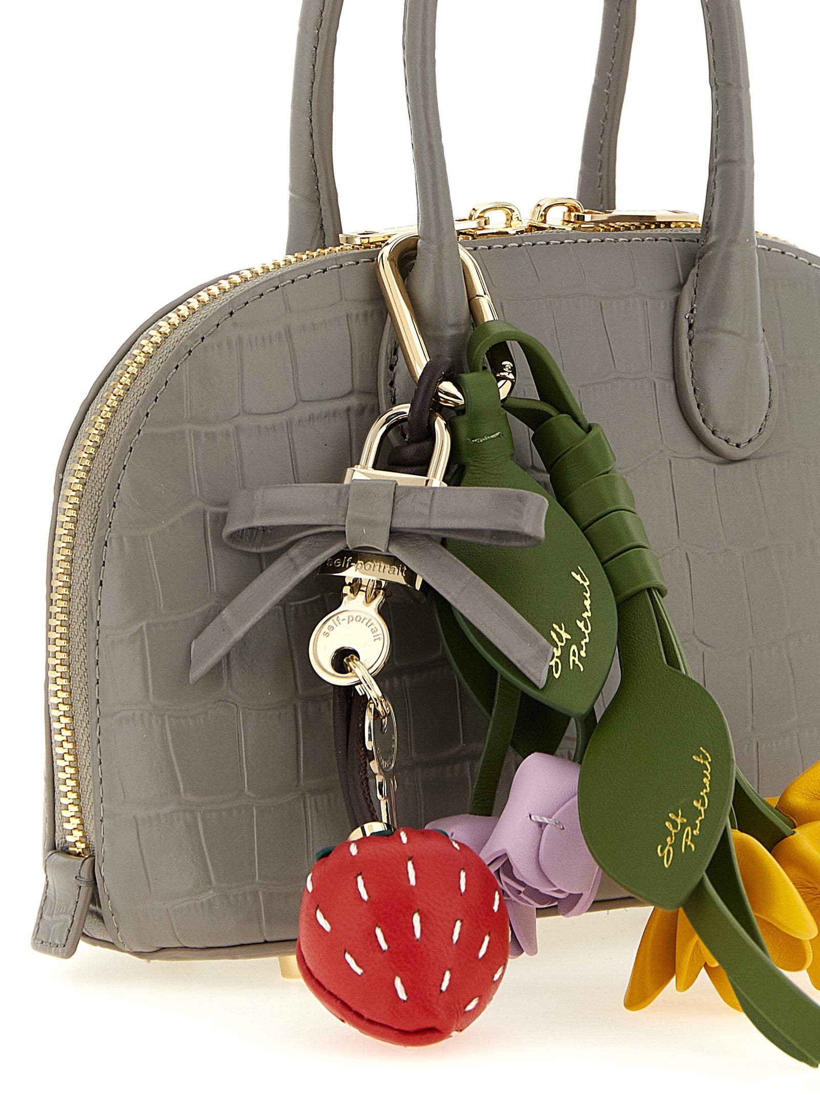 Self Portrait 'Croc Leather Mini Toast' Handbag