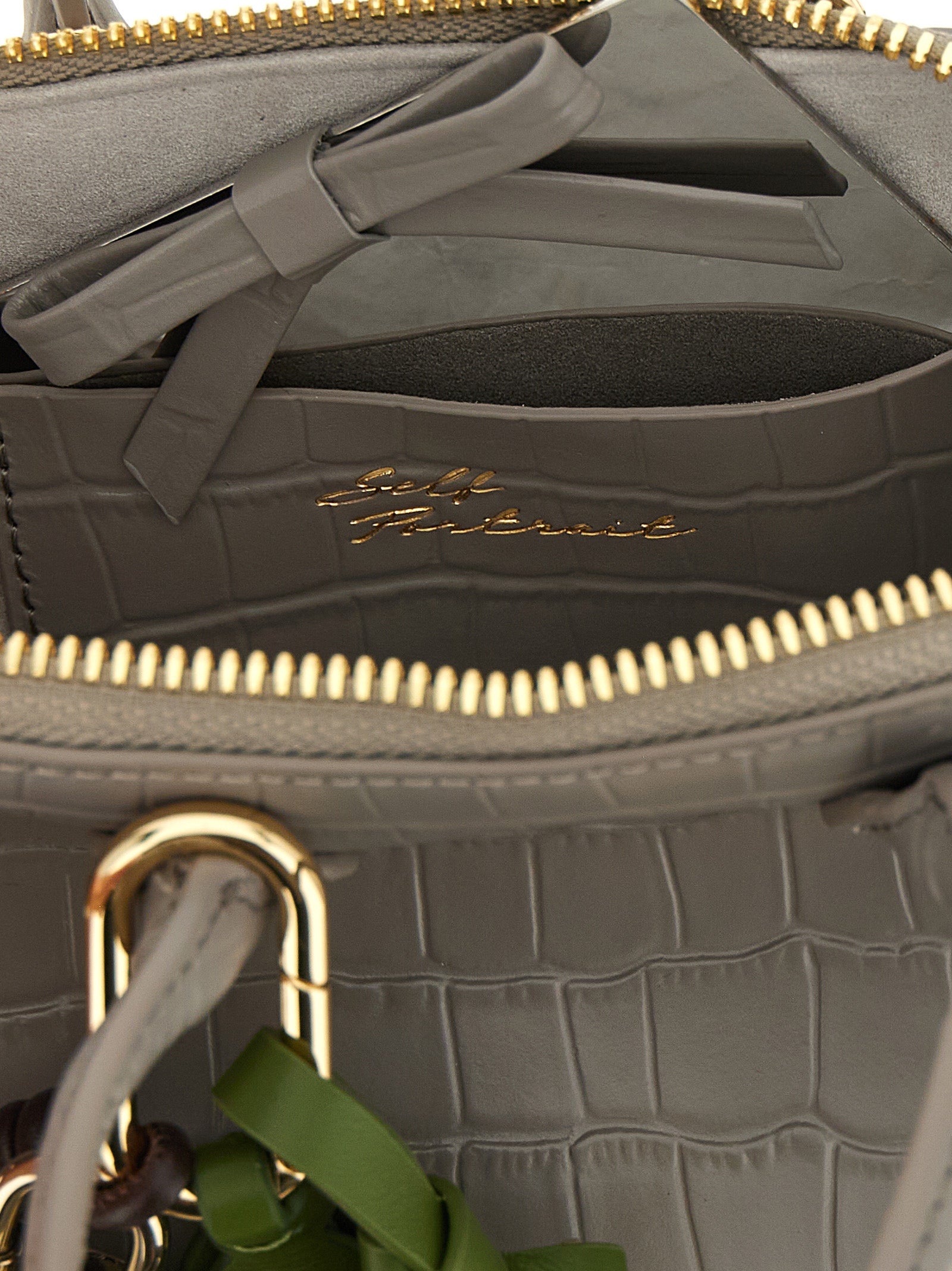 Self Portrait 'Croc Leather Mini Toast' Handbag