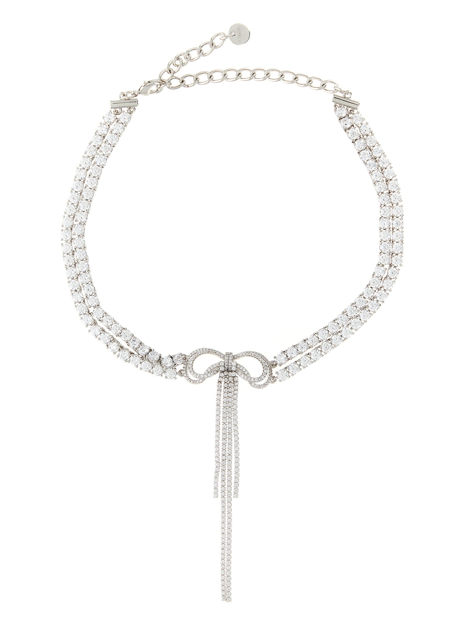 Self Portrait 'Double Crystal Bow' Necklace