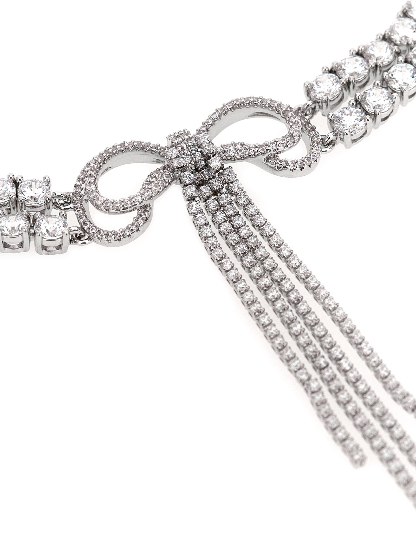 Self Portrait 'Double Crystal Bow' Necklace