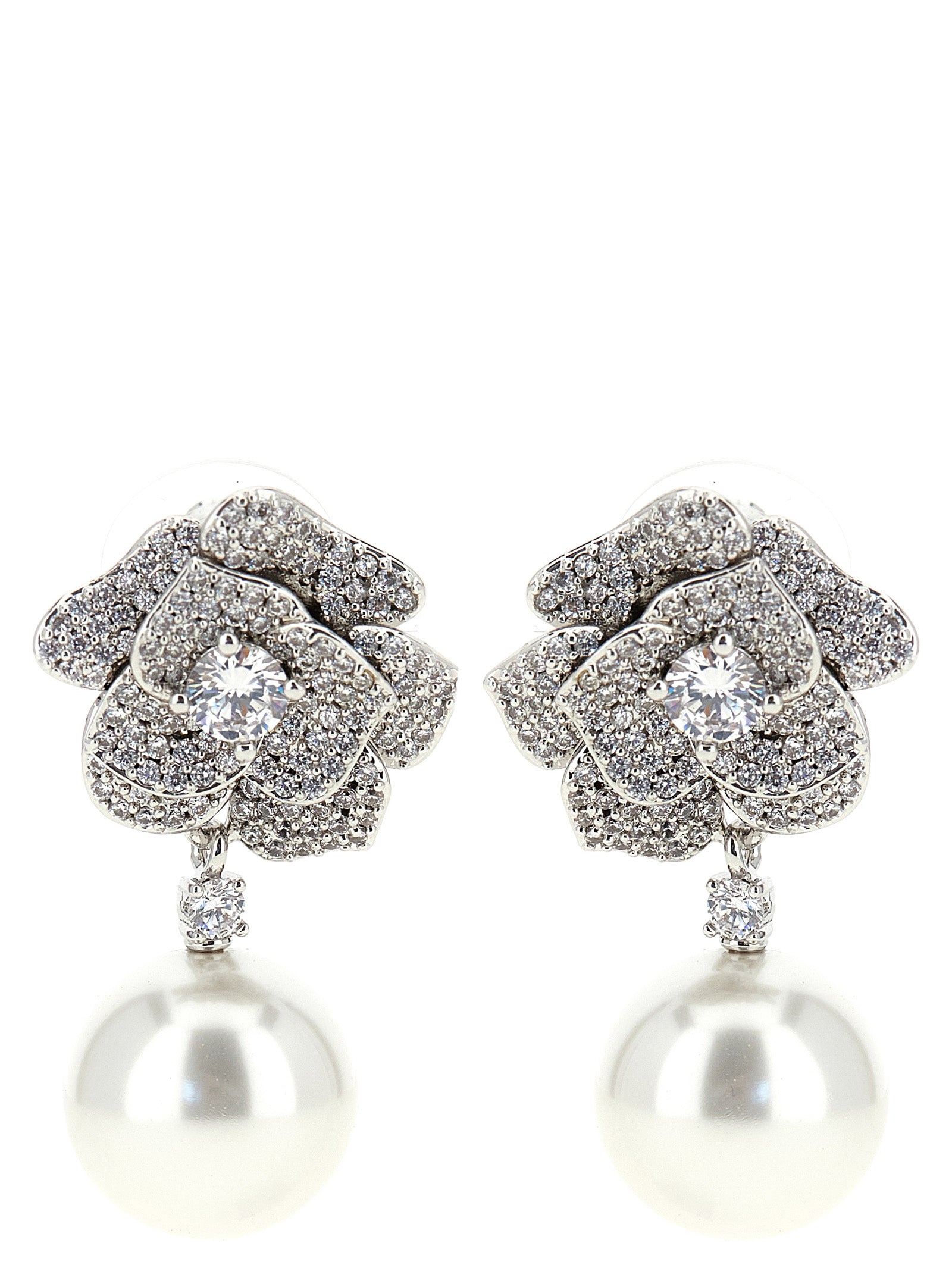 Self Portrait 'Mini Crystal Flower Pearl' Earrings