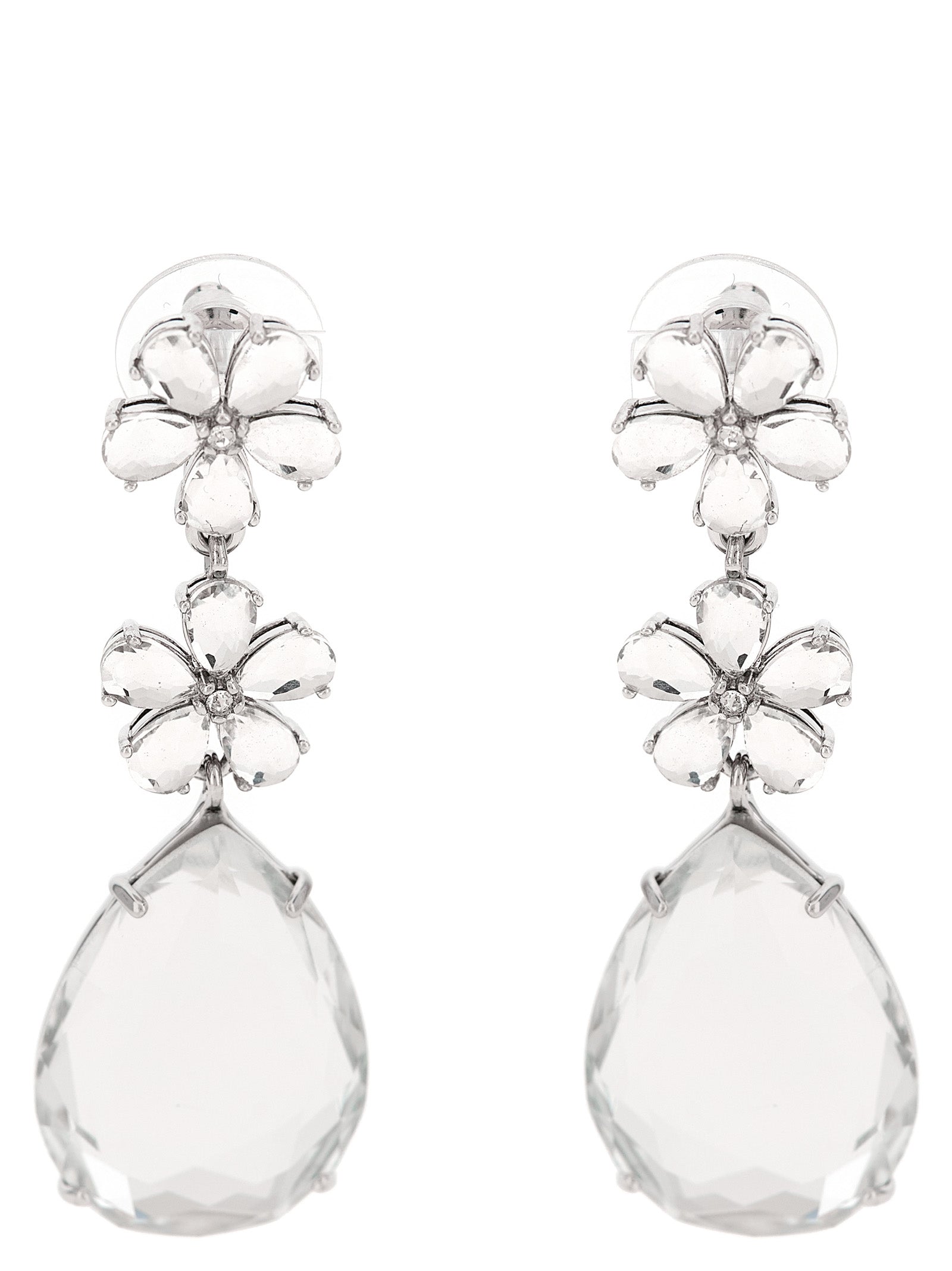 Self Portrait 'Crystal Flower Tiered' Earrings