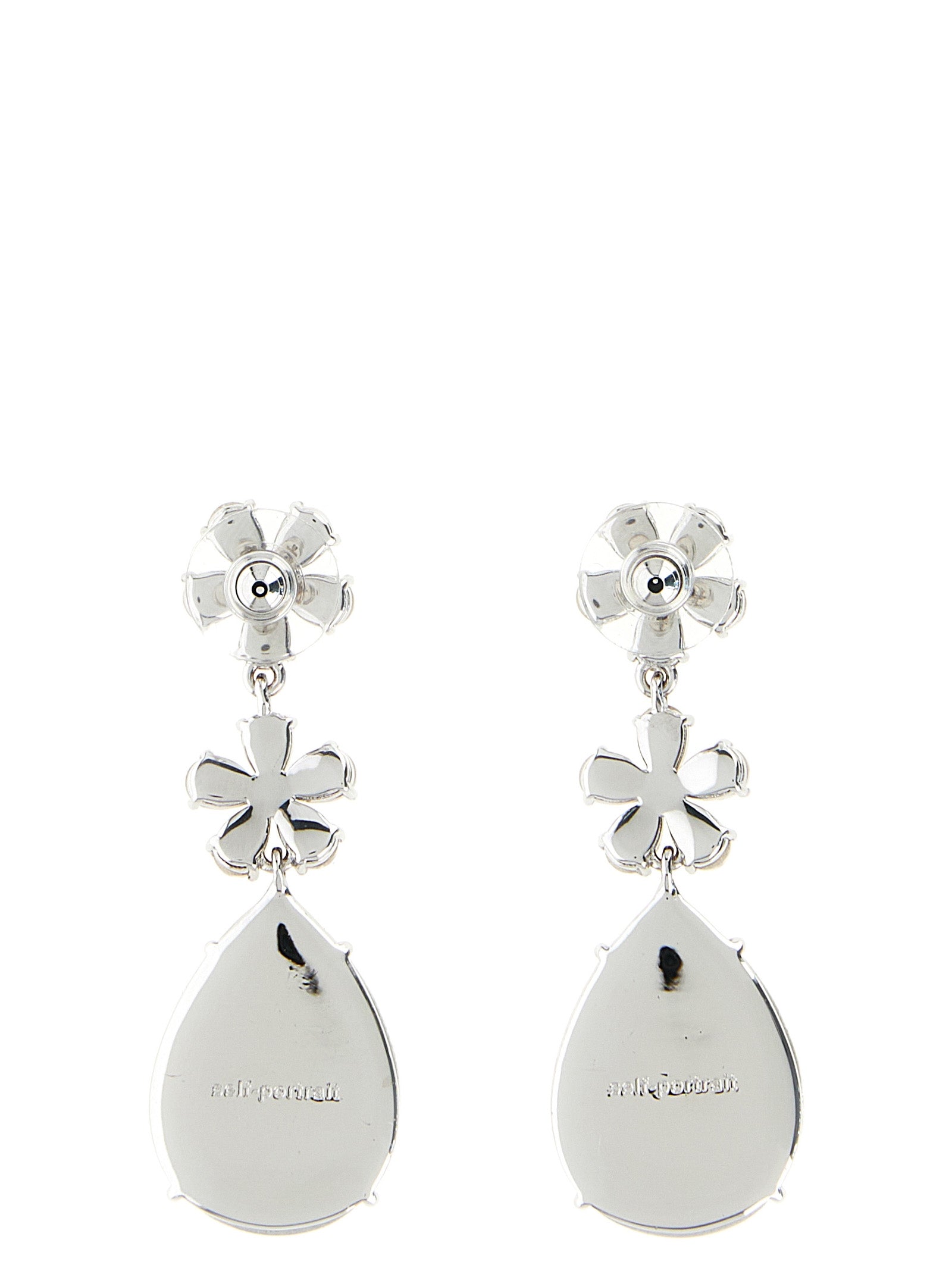 Self Portrait 'Crystal Flower Tiered' Earrings