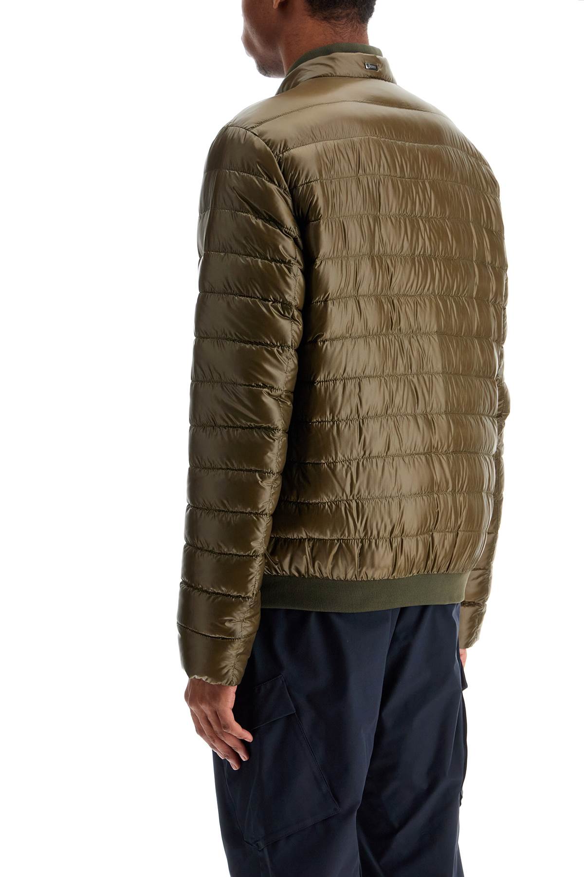 Herno Military Green Down Jacket In Polyamide With High Collar