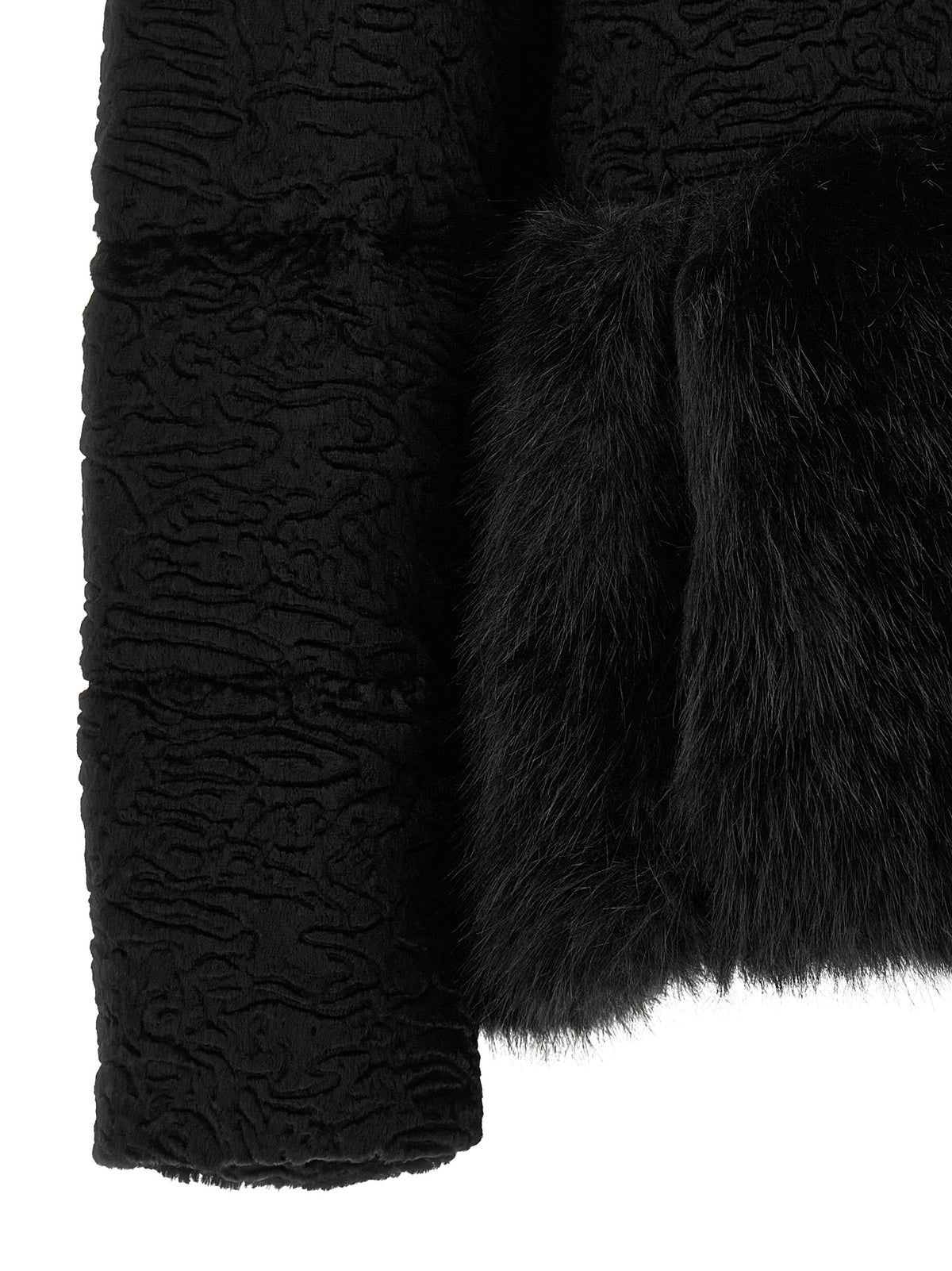 Herno Black Astrakhan Effect Jacket
