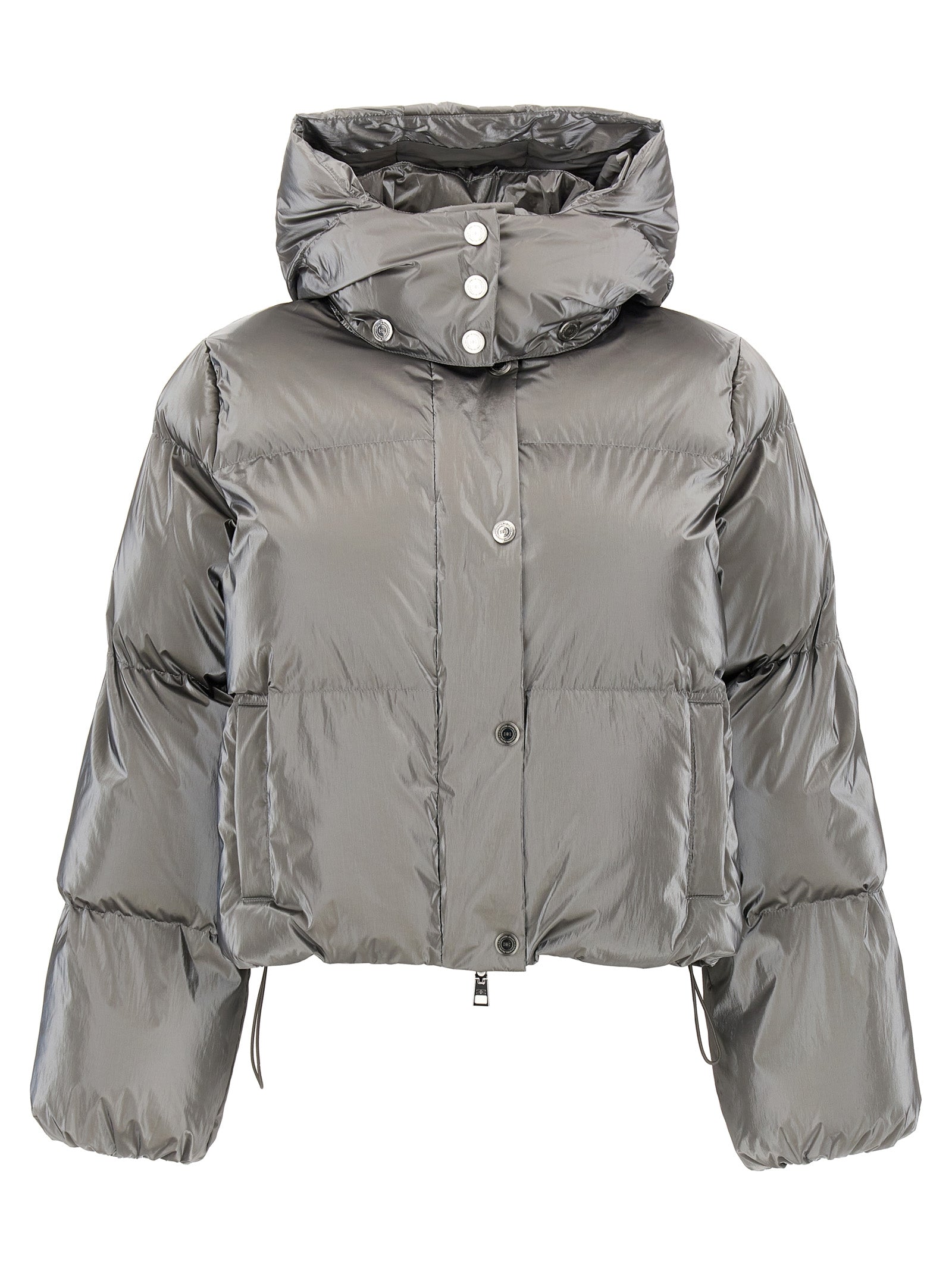 Elisabetta Franchi Metallic Cropped Down Jacket