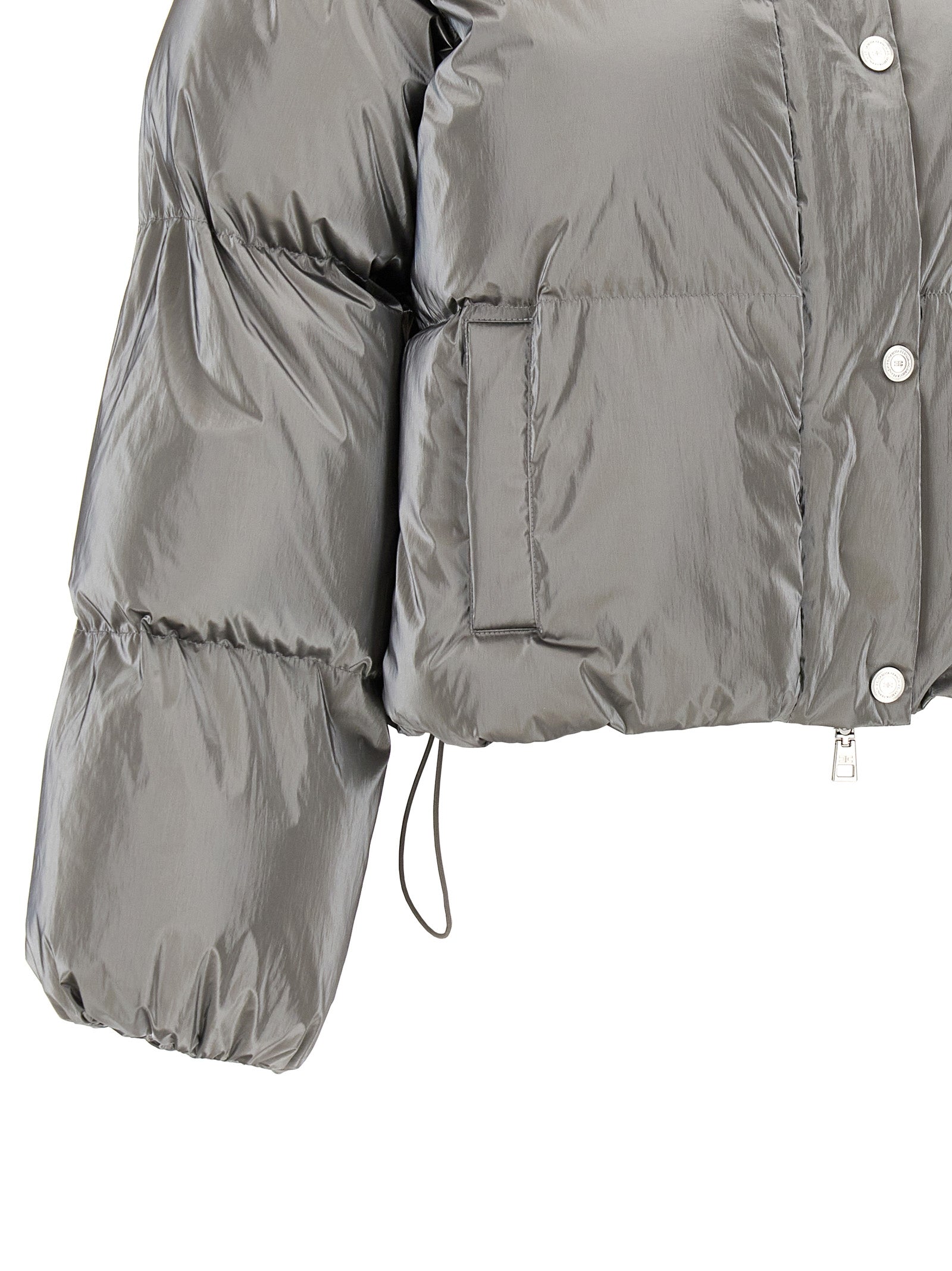 Elisabetta Franchi Metallic Cropped Down Jacket