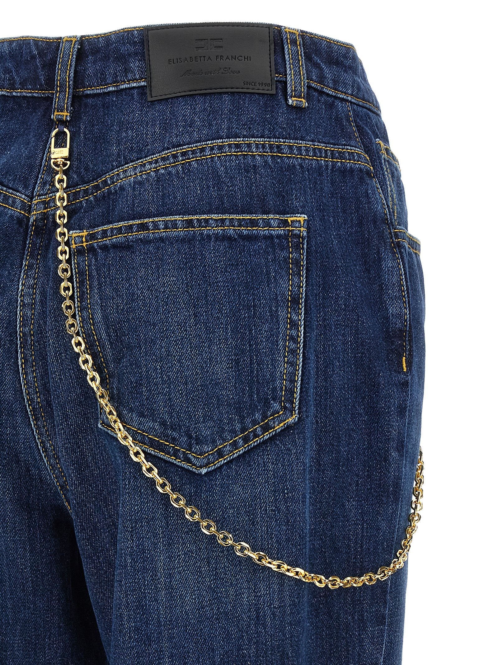 Elisabetta Franchi Jewel Chain Jeans