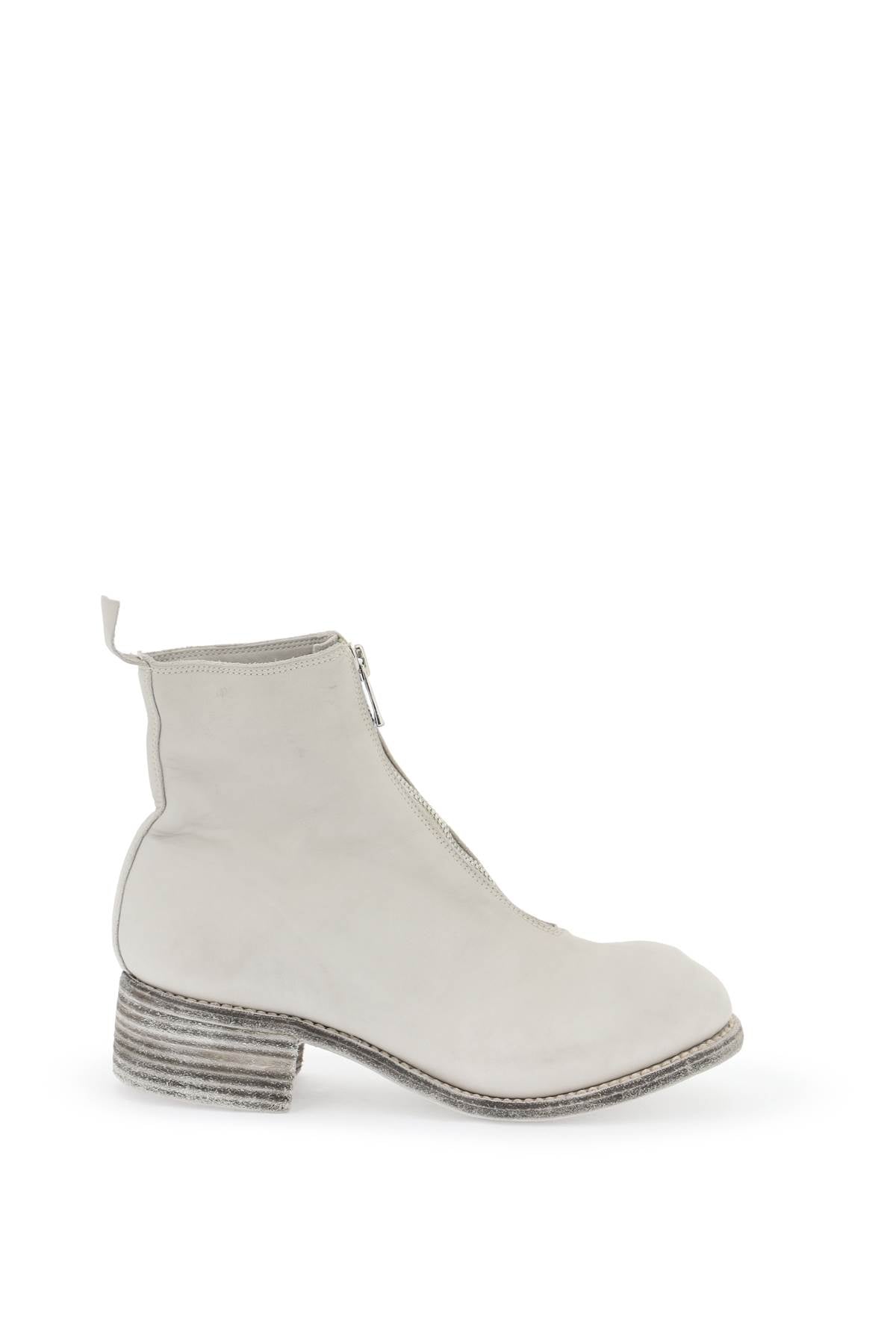 Guidi Front Zip Leather Ankle Boots