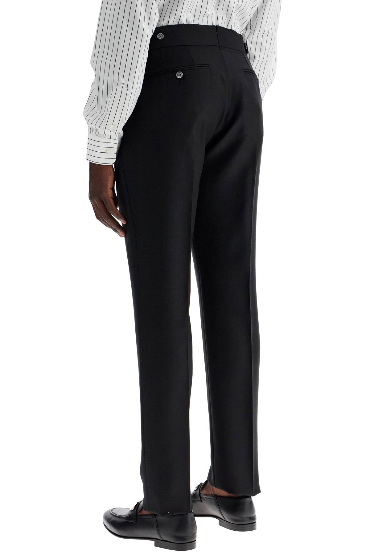 Tom Ford Tailored Wool And Mohair Trousers Black