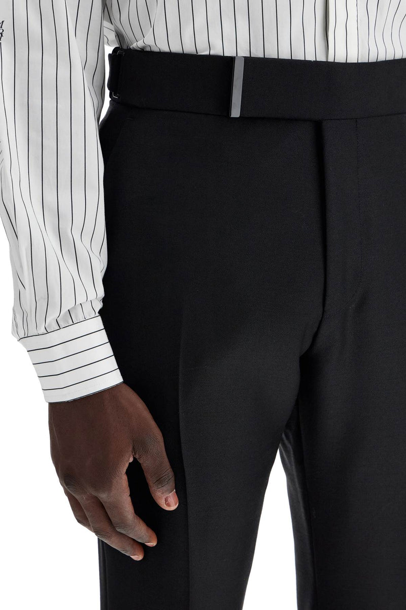 Tom Ford Tailored Wool And Mohair Trousers Black