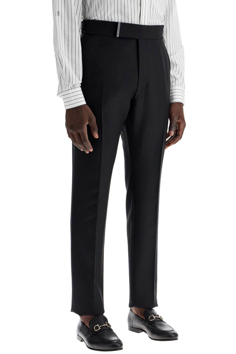 Tom Ford Tailored Wool And Mohair Trousers Black