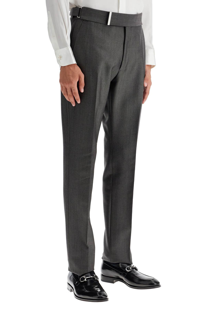 Tom Ford Atticus Wool And Mohair Mikado Trousers Grey