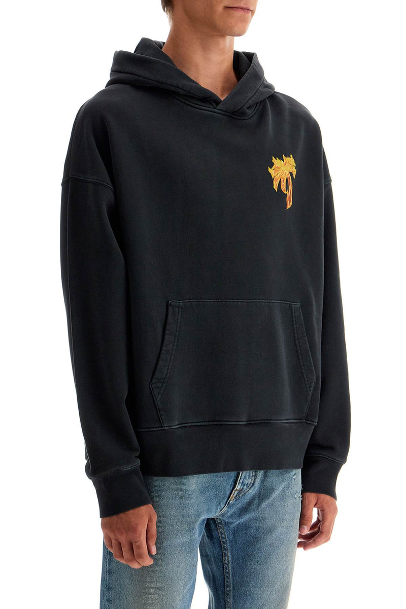 Palm Angels 'Burning Palm Oversized Hoodie With Hood' Black