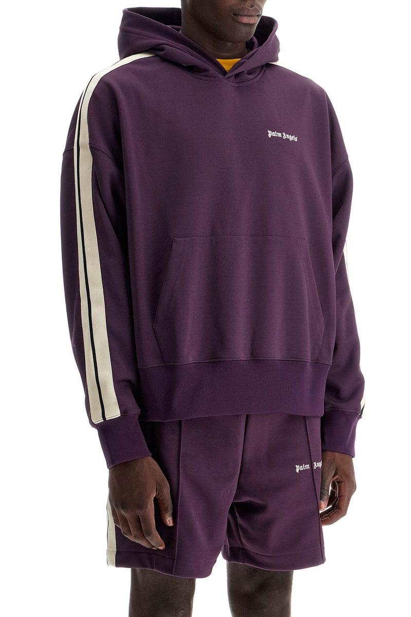 Palm Angels Boxy Sweatshirt With Stripes Purple