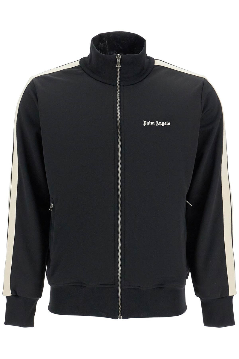 Palm Angels Contrast Band Track Jacket With Nine Words Black