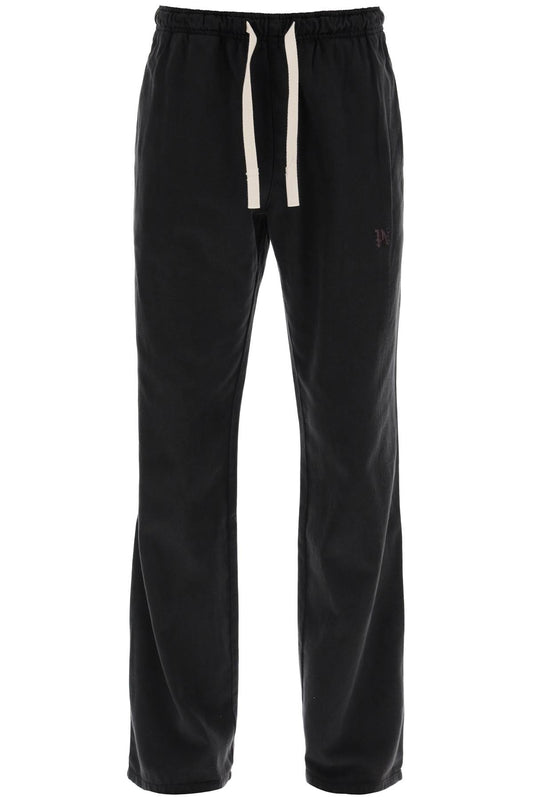 Palm Angels Wide-Legged Travel Pants For Comfortable Black