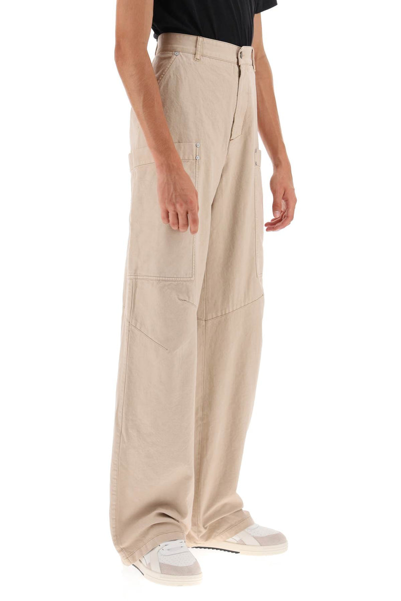 Palm Angels Cotton Cargo Pants Beige