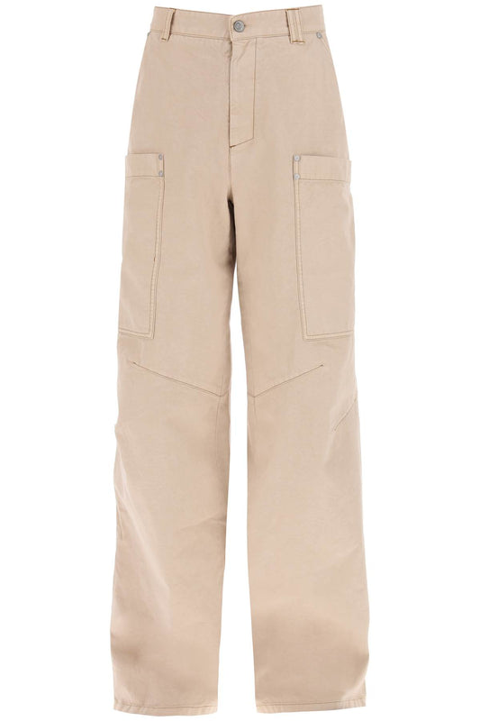 Palm Angels Cotton Cargo Pants Beige