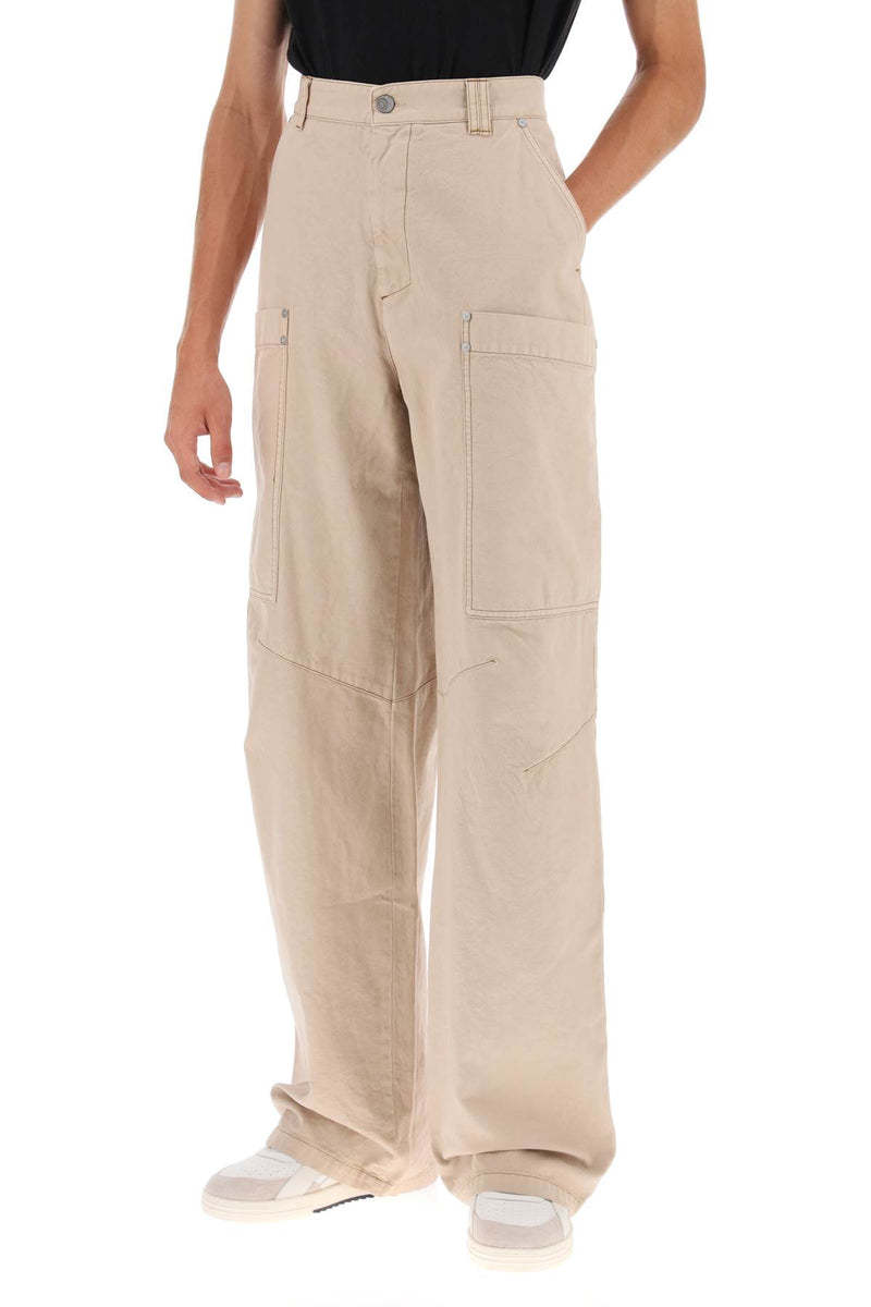 Palm Angels Cotton Cargo Pants Beige