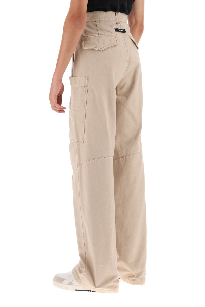 Palm Angels Cotton Cargo Pants Beige