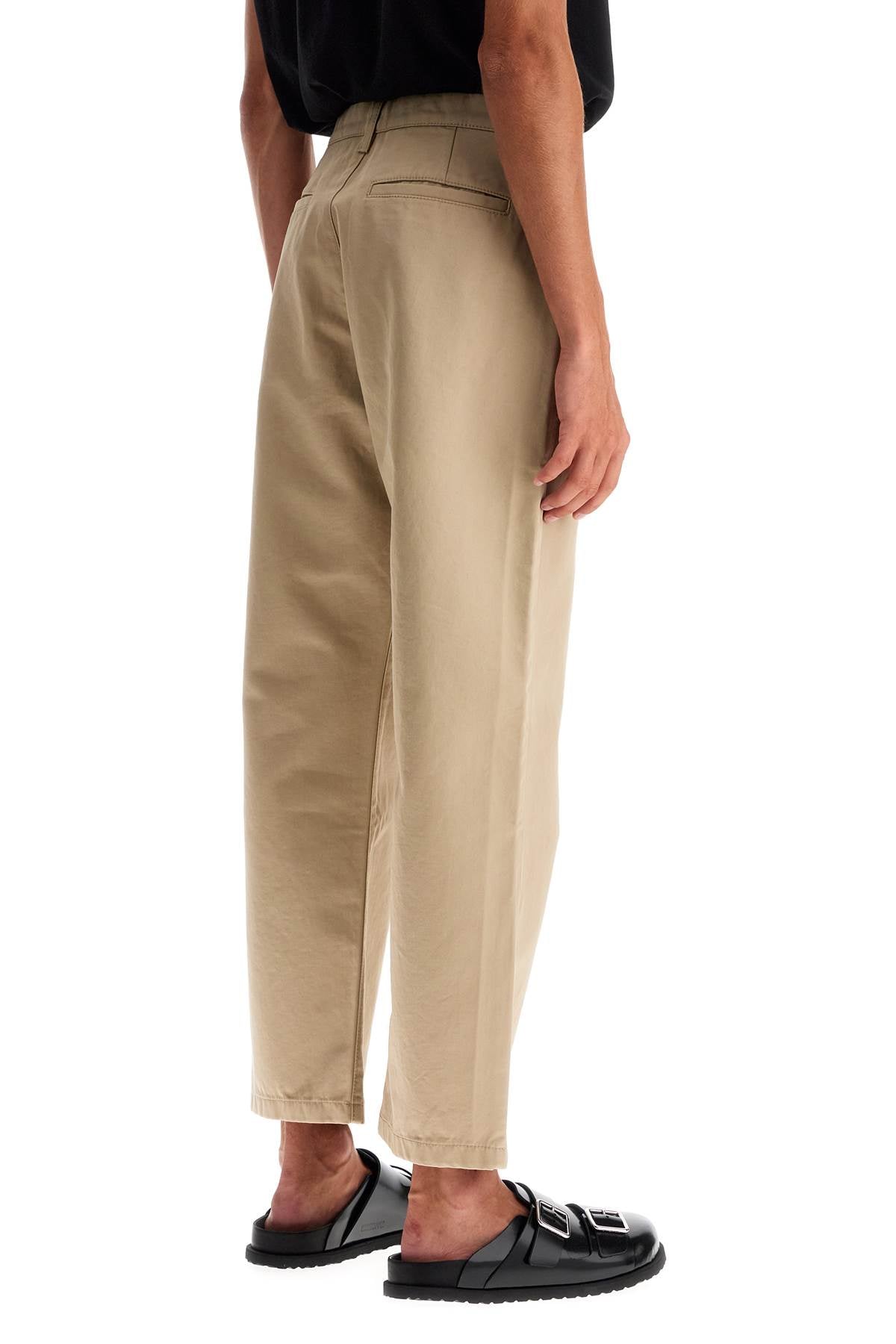 Palm Angels Chino Pants With Logo Branding Beige