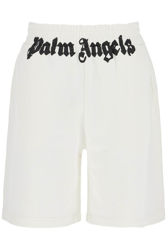 Palm Angels Sporty Bermuda Shorts With Logo Print White