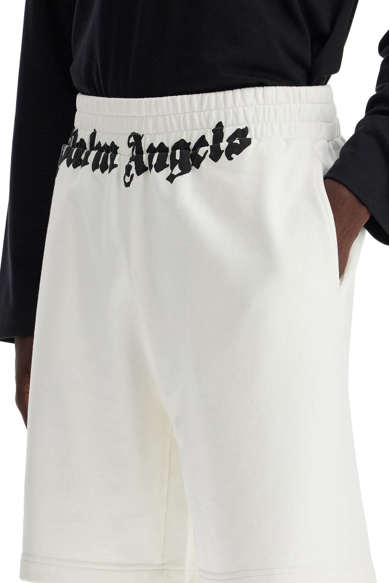 Palm Angels Sporty Bermuda Shorts With Logo Print White