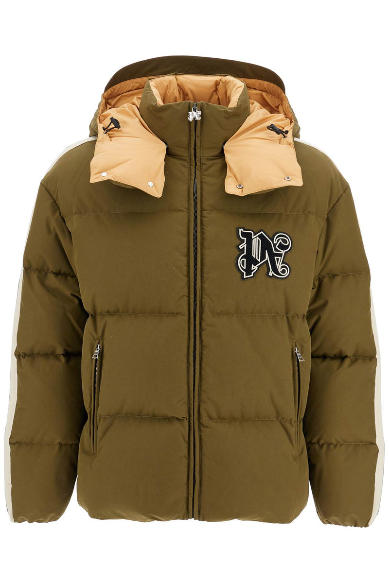 Palm Angels 'Down Jacket With Logo Patch Green