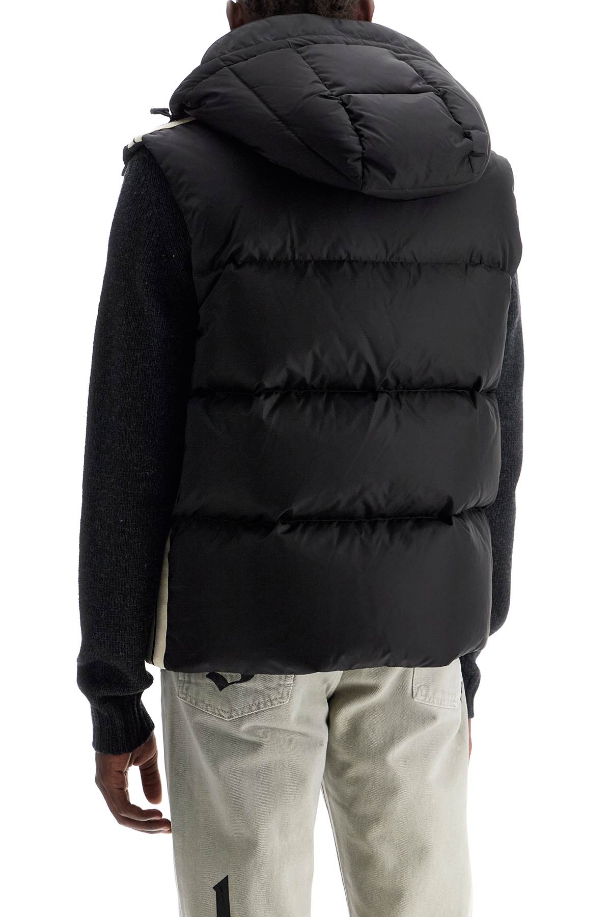 Palm Angels Sleeveless Down Jacket With Contrasting Black