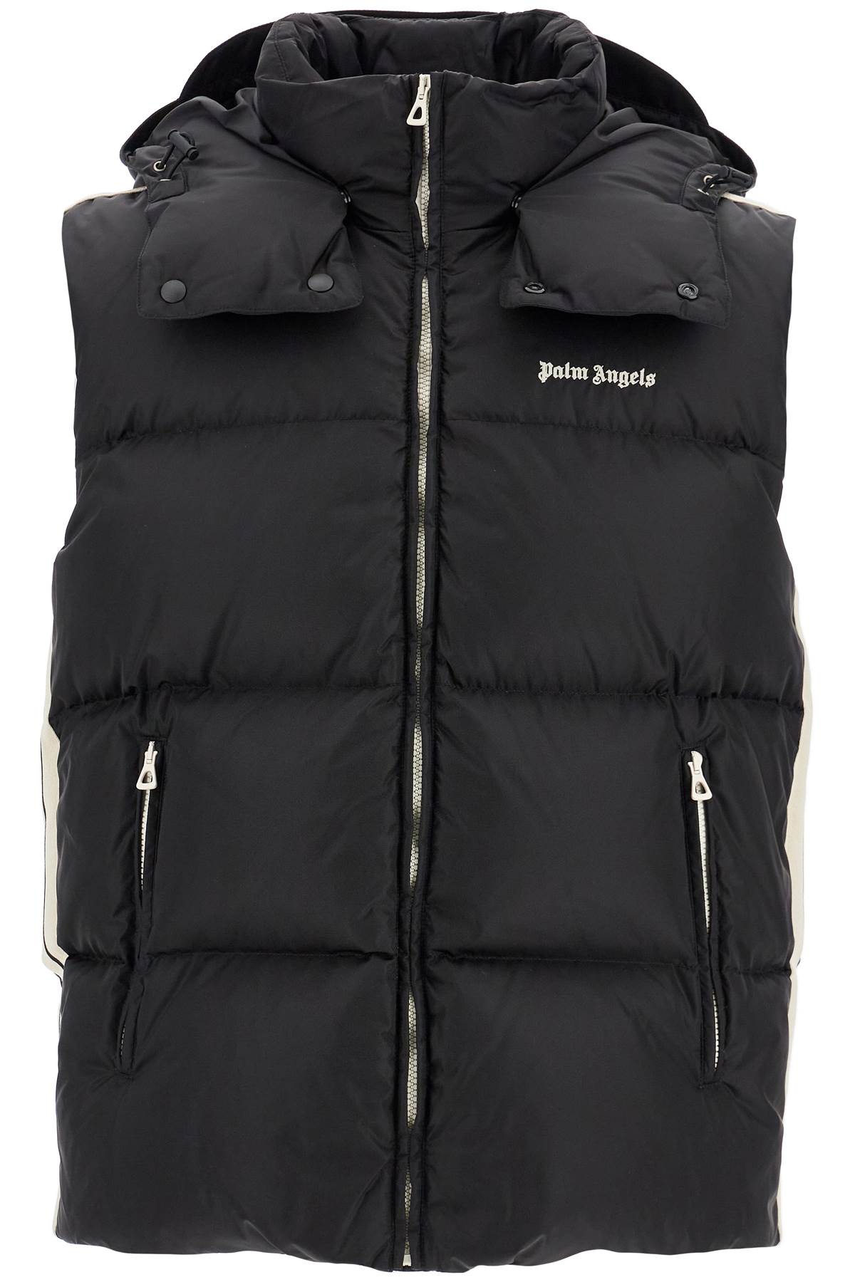 Palm Angels Sleeveless Down Jacket With Contrasting