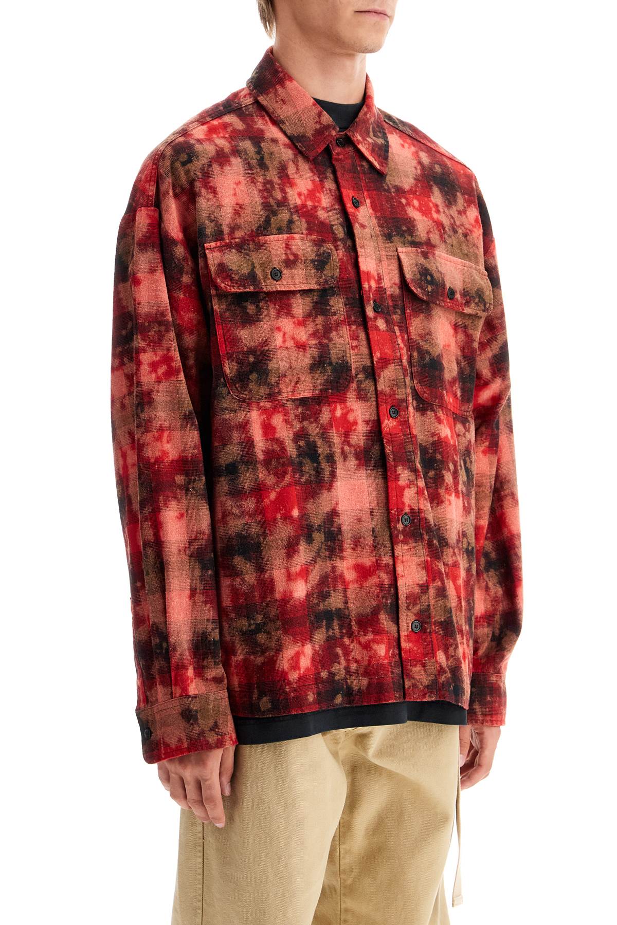 Palm Angels 'Flannel Shirt With Curved Logo