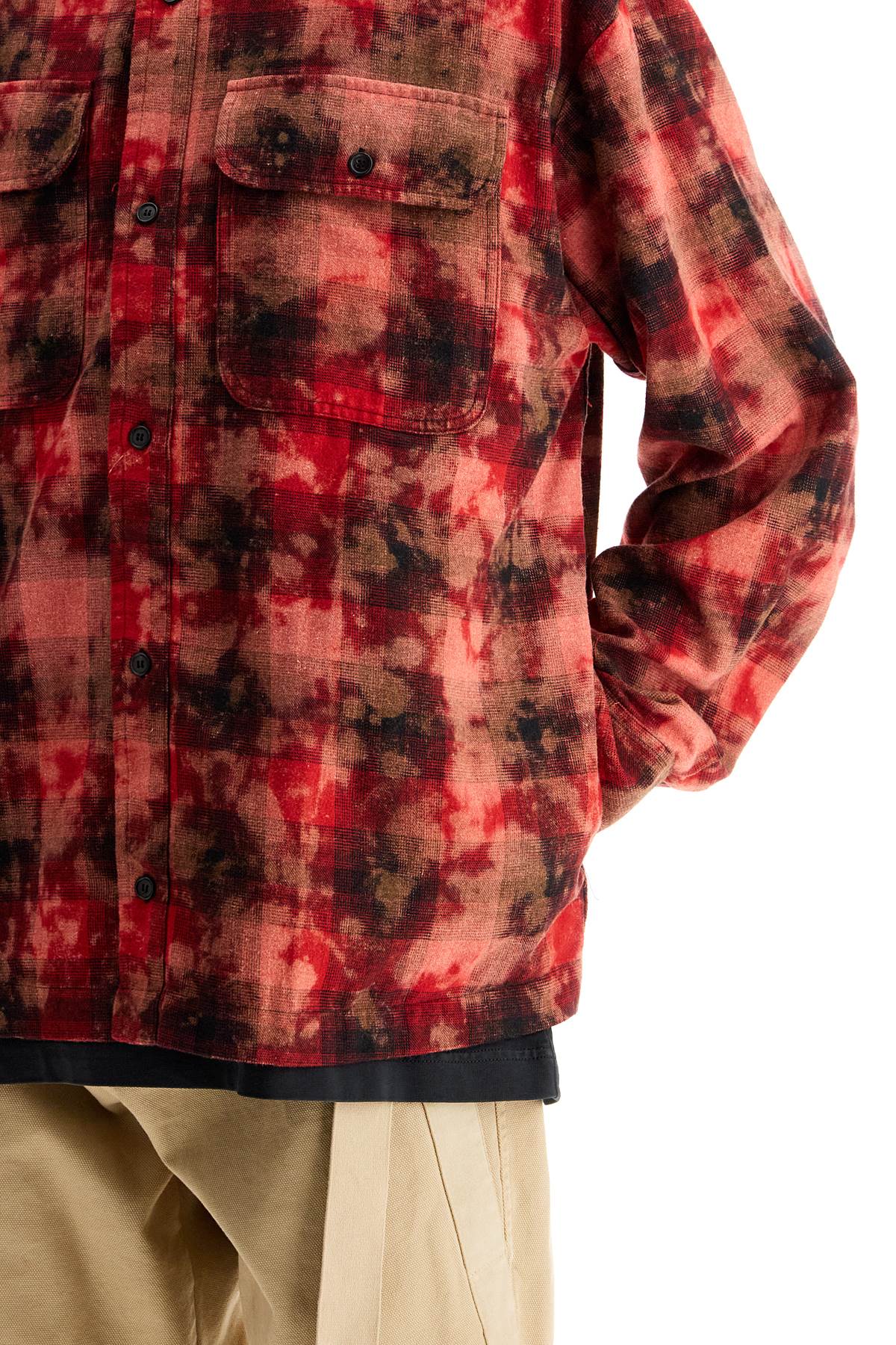 Palm Angels 'Flannel Shirt With Curved Logo