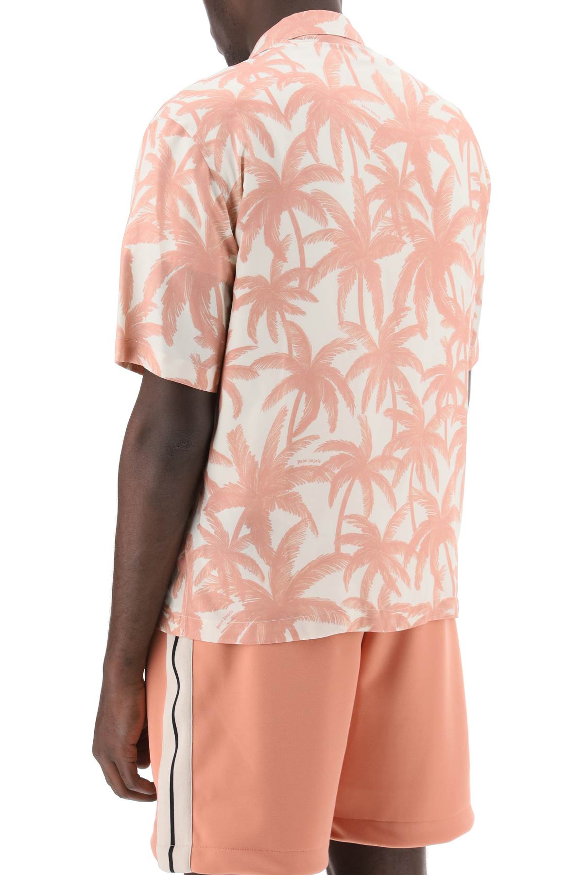 Palm Angels Bowling Shirt With Palms Motif Pink