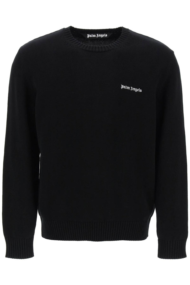 Palm Angels Embroidered Logo Pullover Black