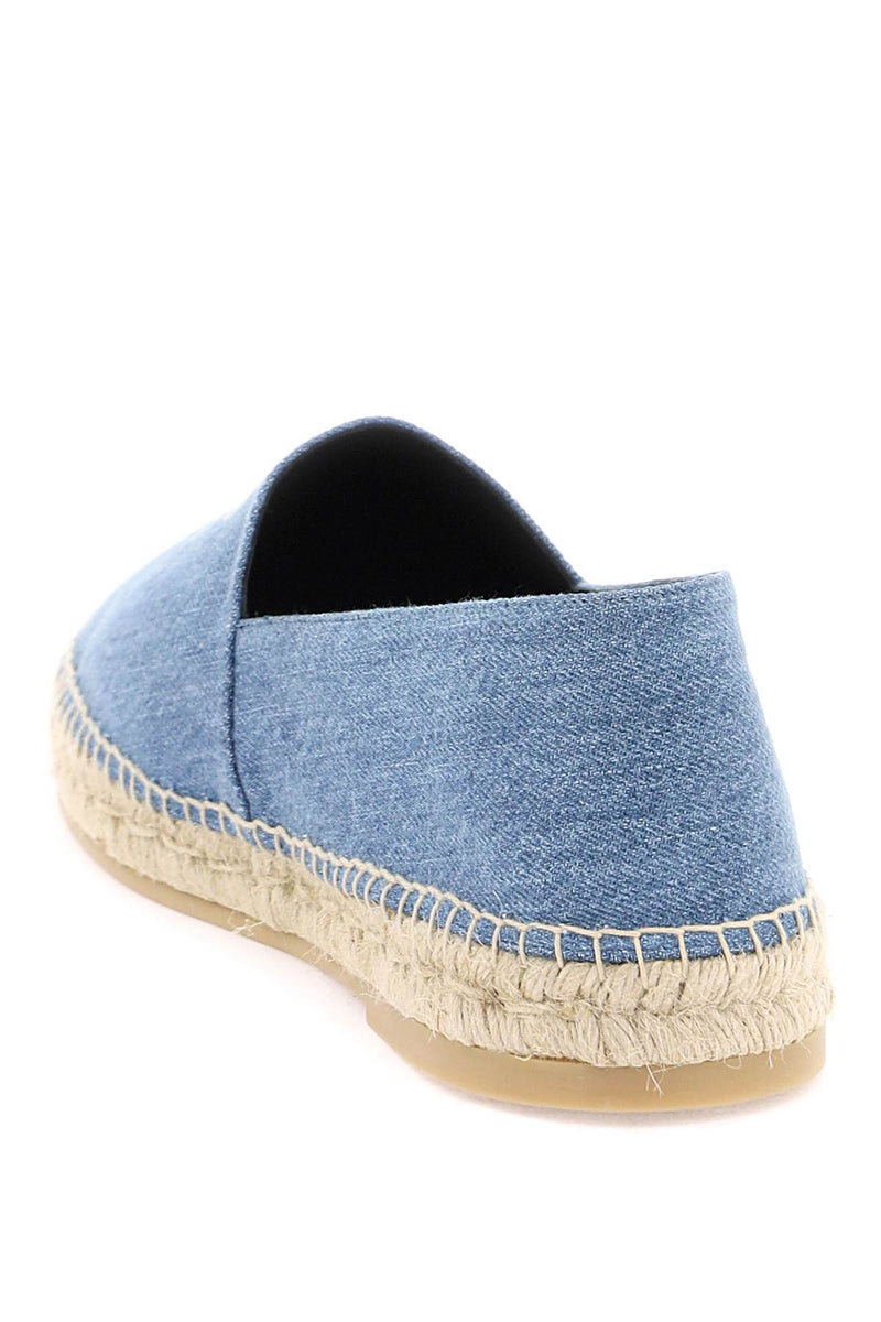 Palm Angels Denim Espadrilles With Embroidered Logo Blue