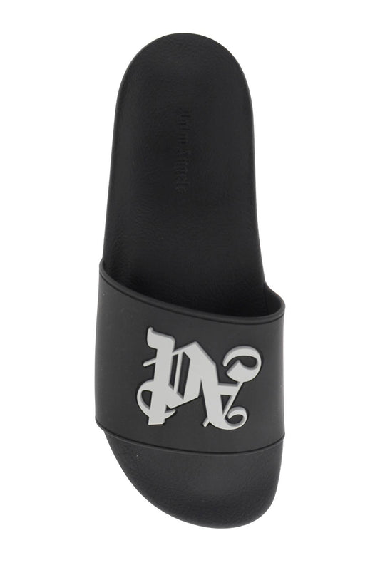 Palm Angels Monogram Slides Black