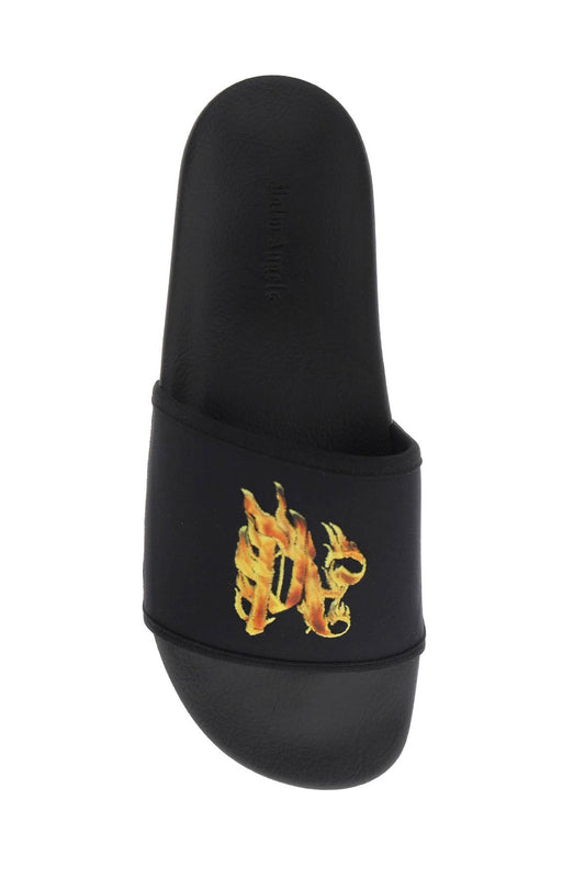 Palm Angels Burning Monogram Slides Black