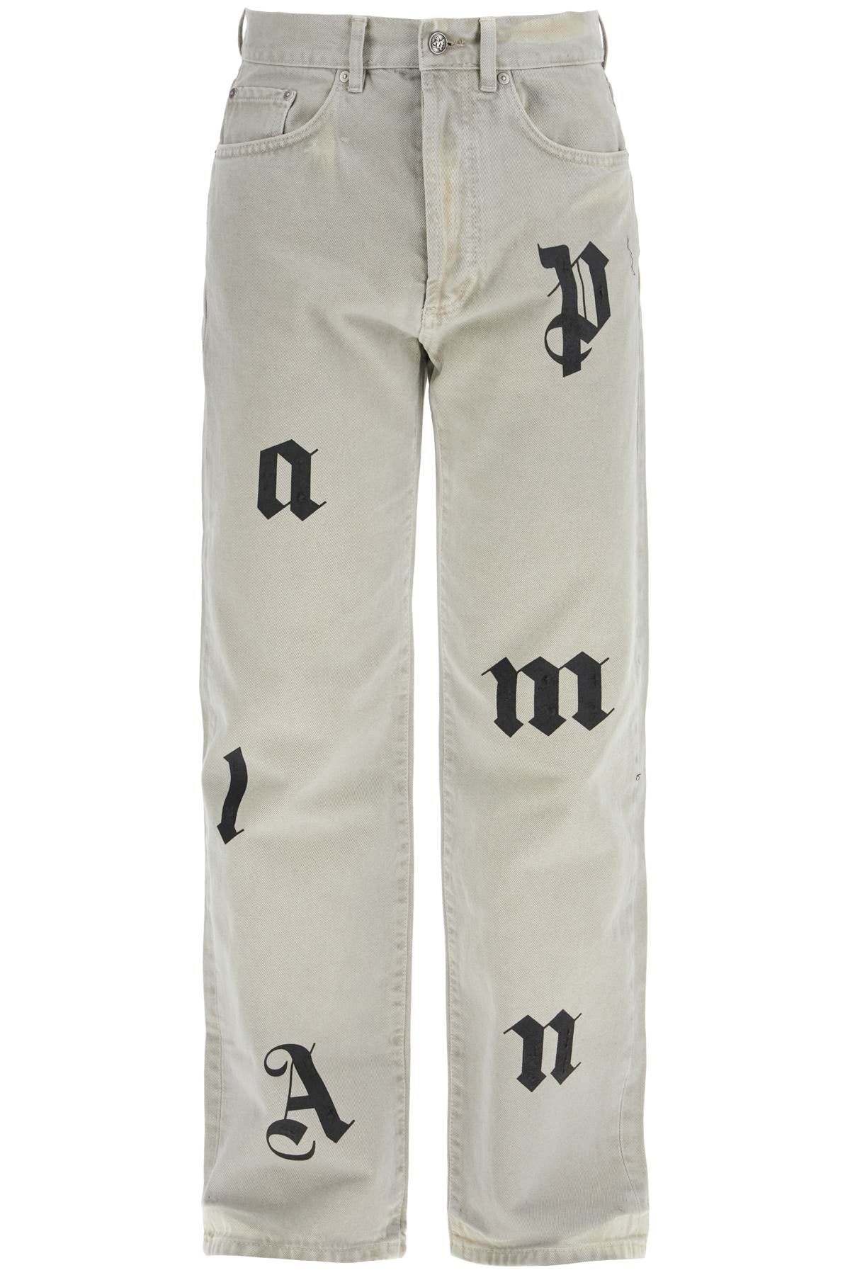 Palm Angels Loose Printed Detail Jeans With Eight