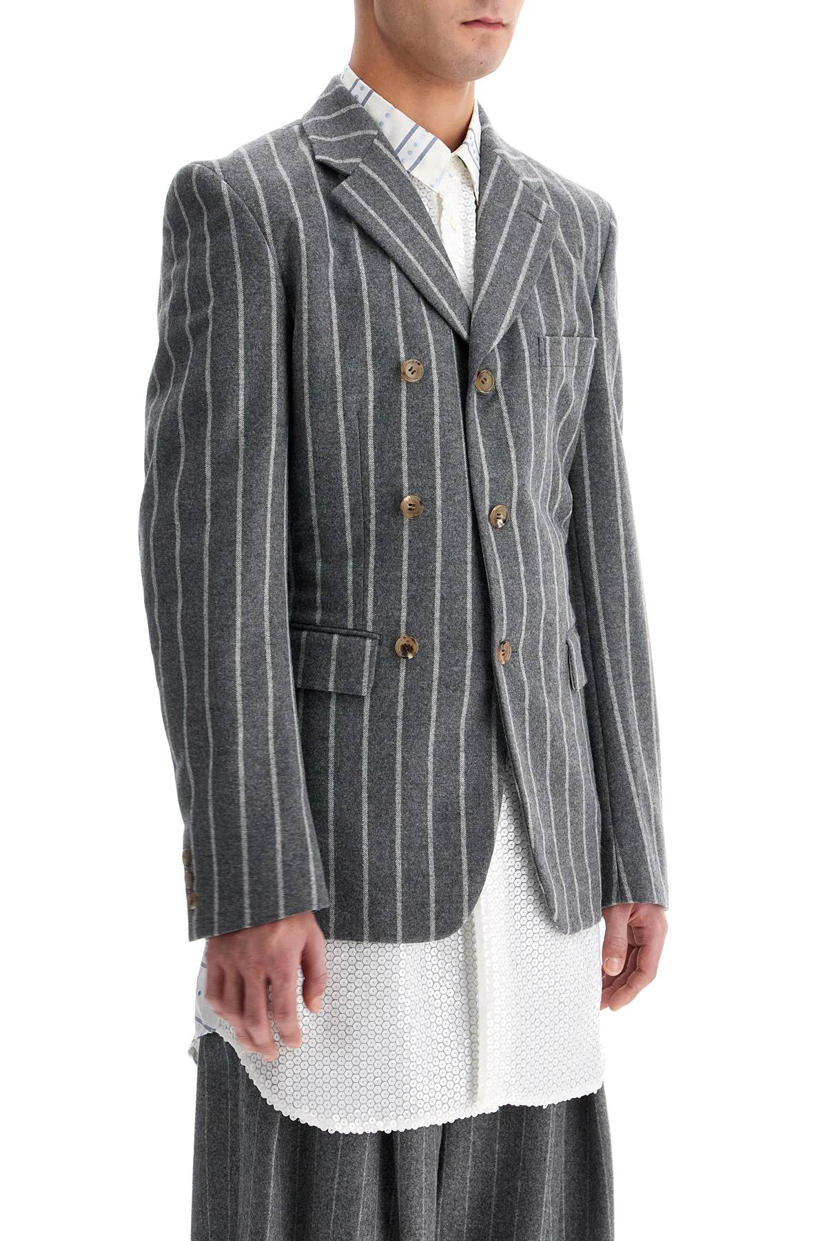 Comme Des Garcons Homme Plus Striped Wool Jacket