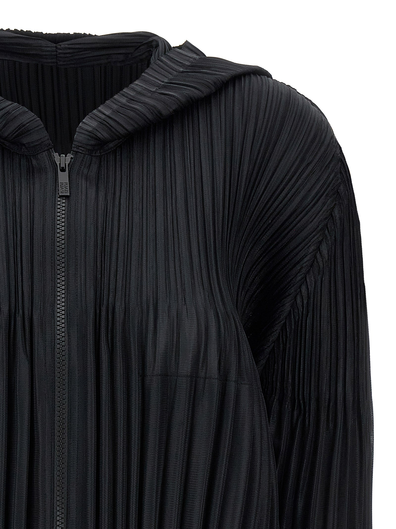 Pleats Please Issey Miyake 'Fluffy Basics' Hooded Blouse