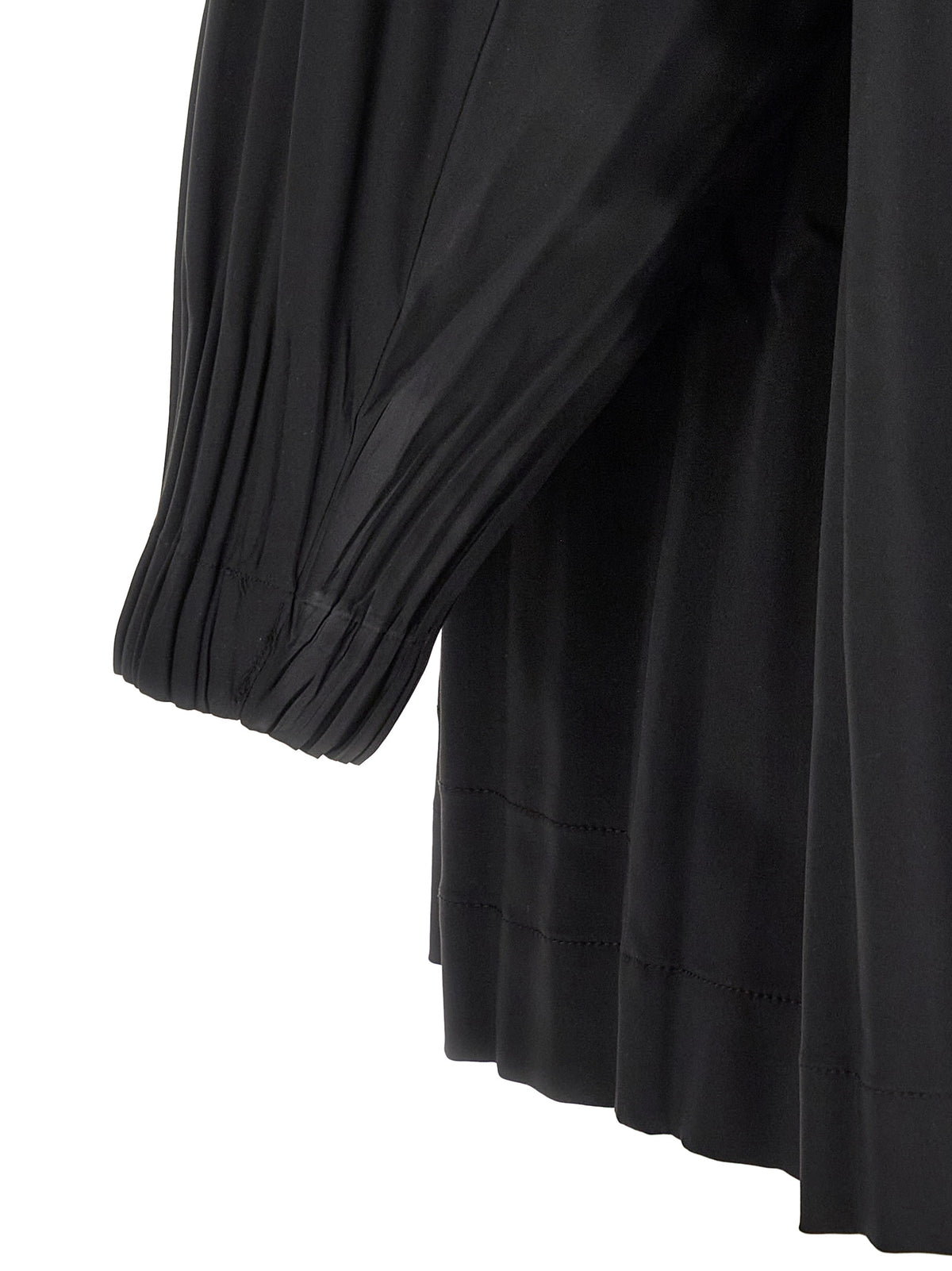 Pleats Please Issey Miyake A-Line Black 'Smooth Coat' Coat