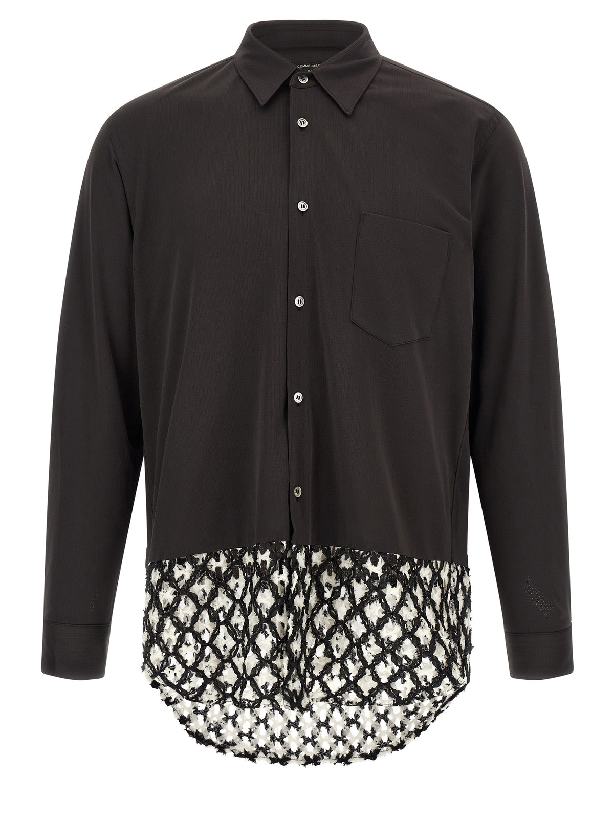 Comme Des Garçons Homme Plus Bicolor Mesh Insert Shirt