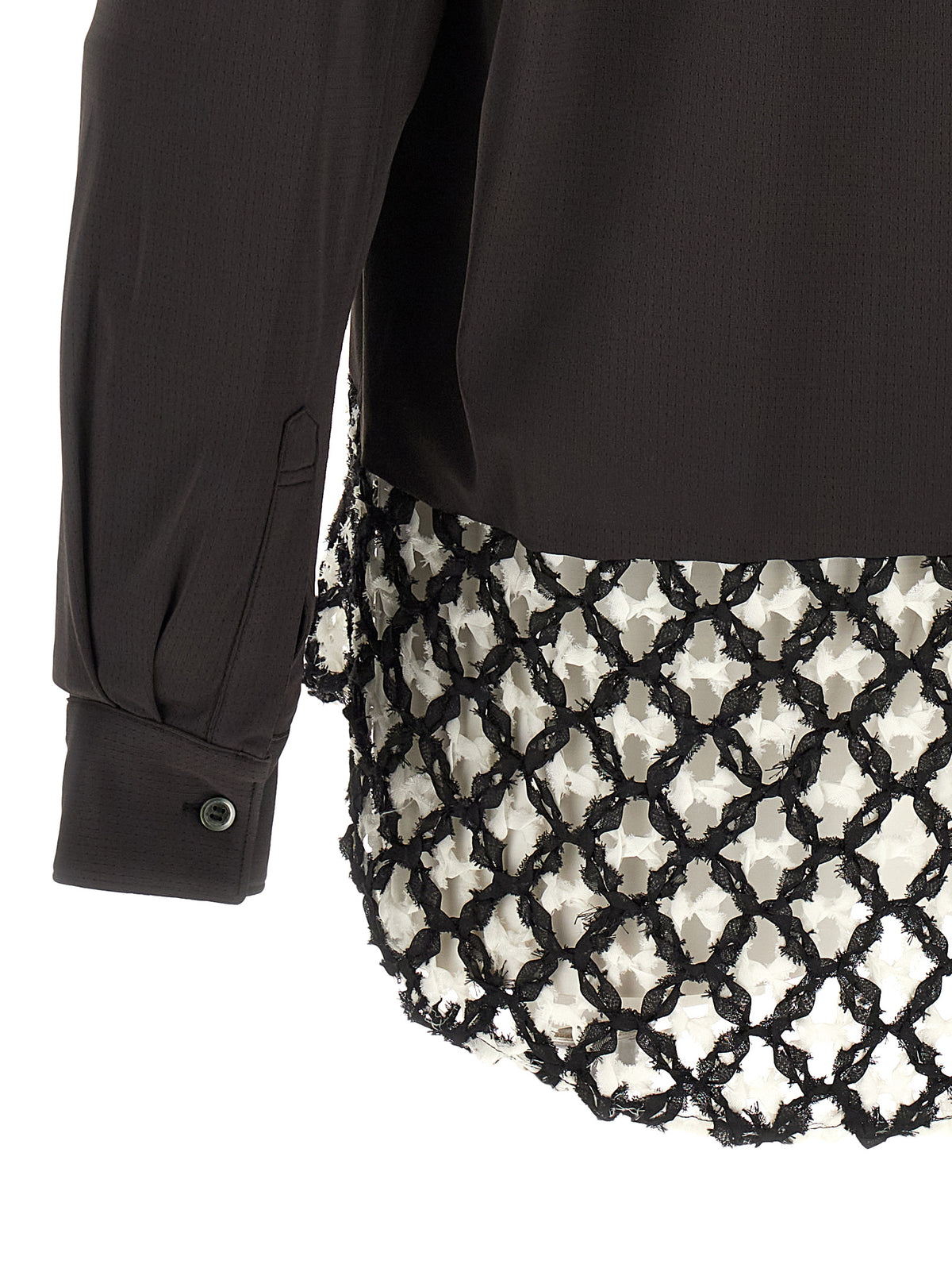 Comme Des Garçons Homme Plus Bicolor Mesh Insert Shirt