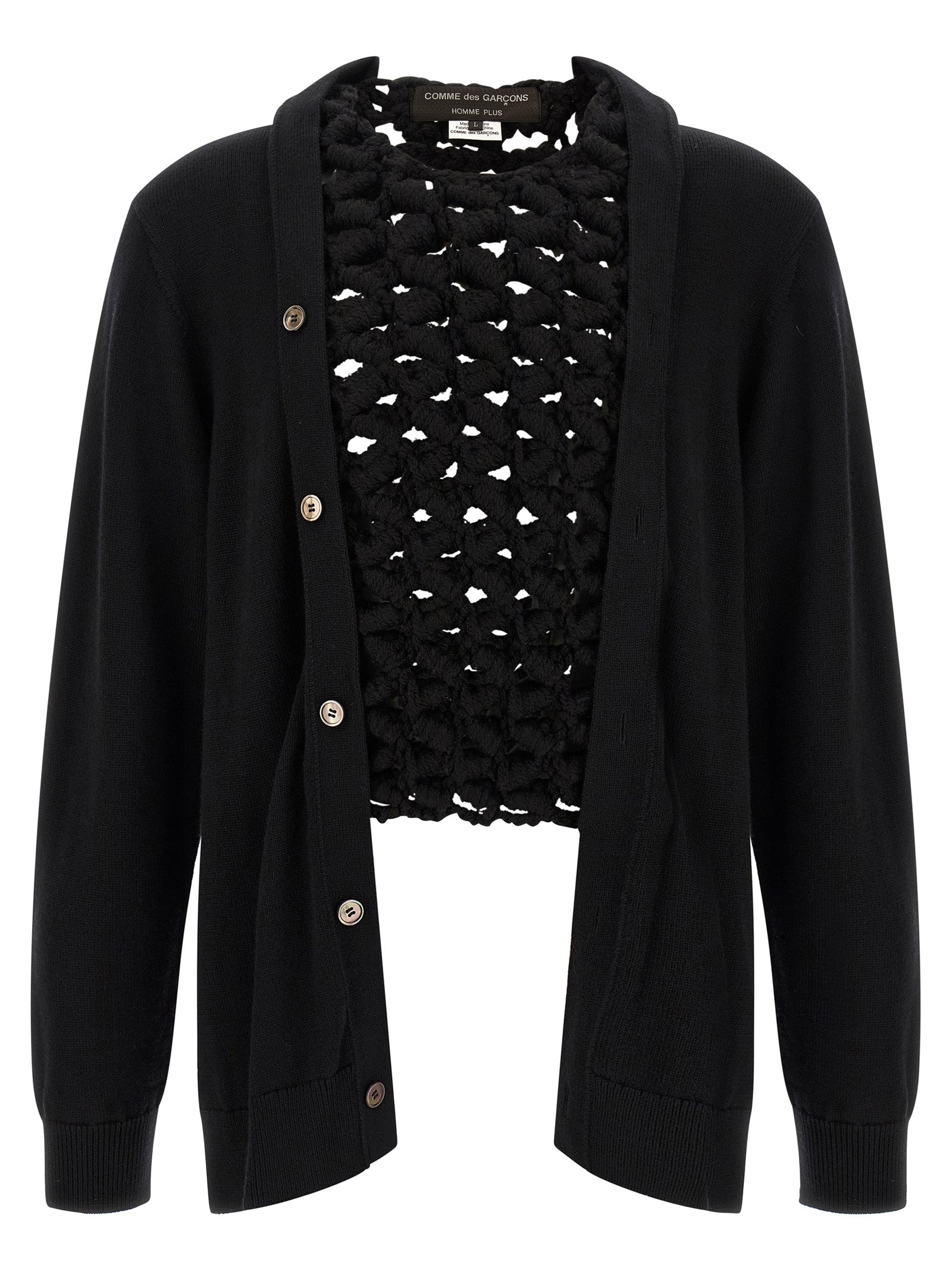 Comme Des Garçons Homme Plus Woven Insert Cardigan